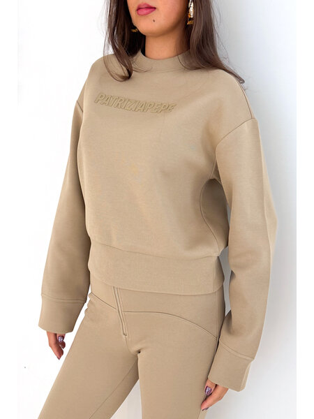 PATRIZIA PEPE Patrizia Pepe sweatshirt/jumper with logo print BEIGE