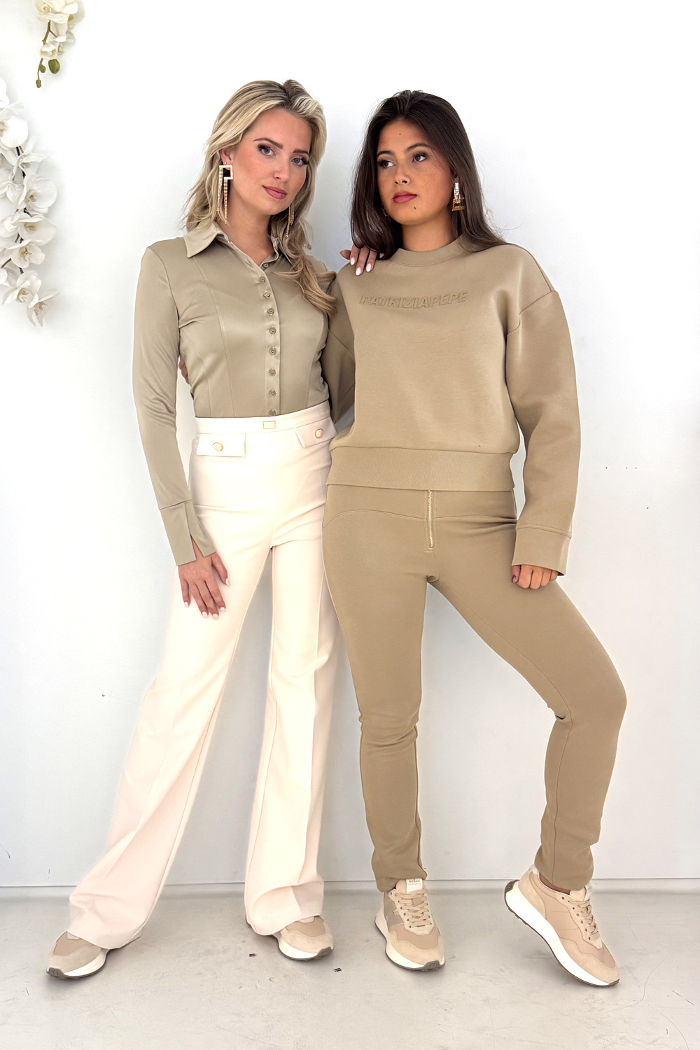 PATRIZIA PEPE Patrizia Pepe sweatshirt/jumper with logo print BEIGE