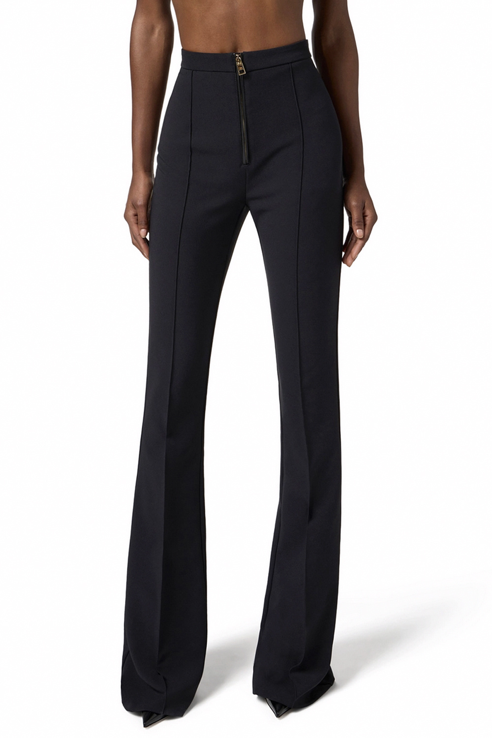 ELISABETTA FRANCHI Elisabetta Franchi flared trousers with zip at the front nero / BLACK