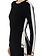 ELISABETTA FRANCHI Elisabetta Franchi top with white stripes and logo  nero / BLACK
