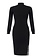 ELISABETTA FRANCHI Elisabetta Franchi dress with turtleneck and white stripes featuring nero logo / BLACK