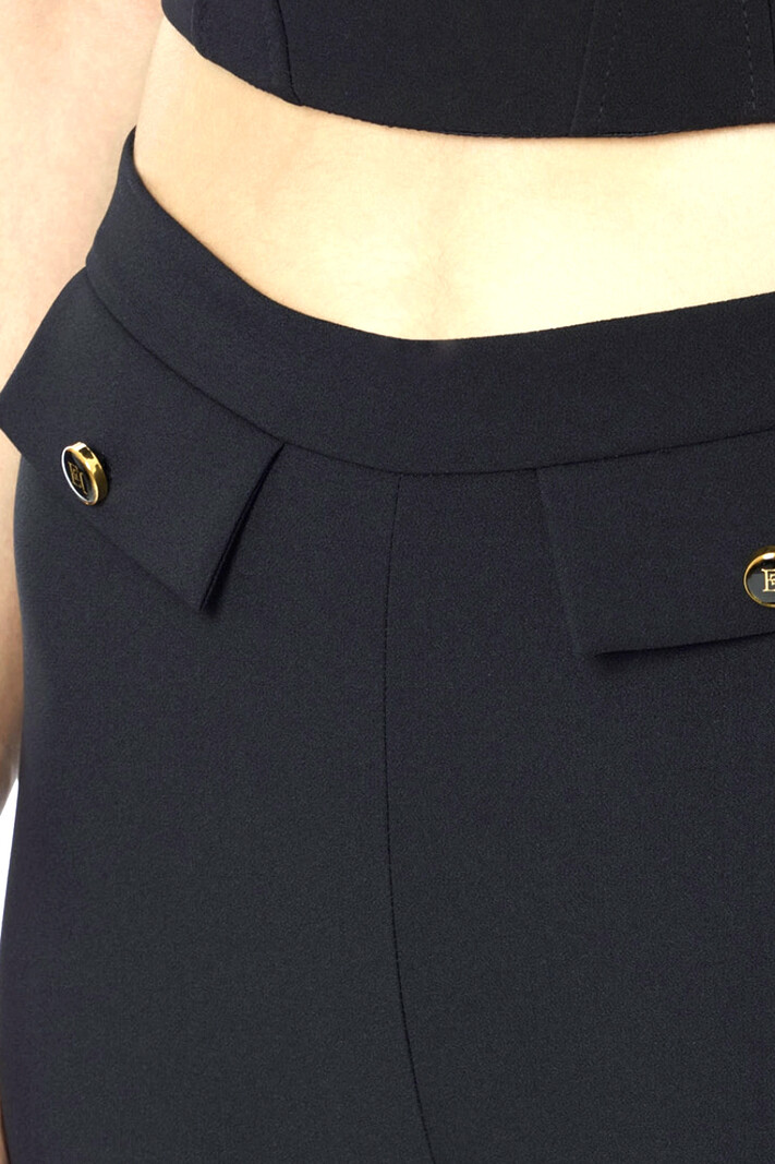 ELISABETTA FRANCHI Elisabetta Franchi trousers with straight/slightly tapered leg in black