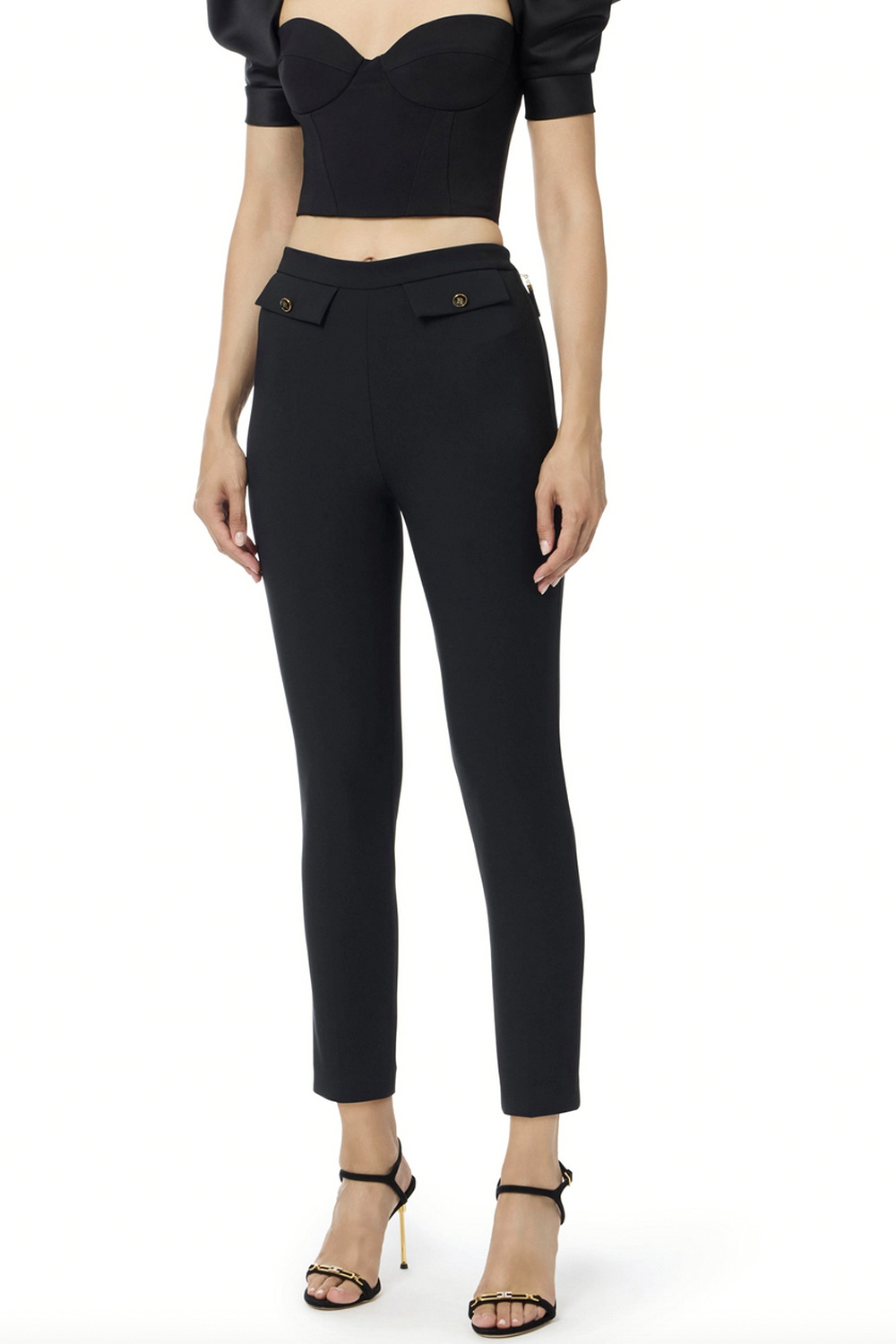 ELISABETTA FRANCHI Elisabetta Franchi trousers with straight/slightly tapered leg in black
