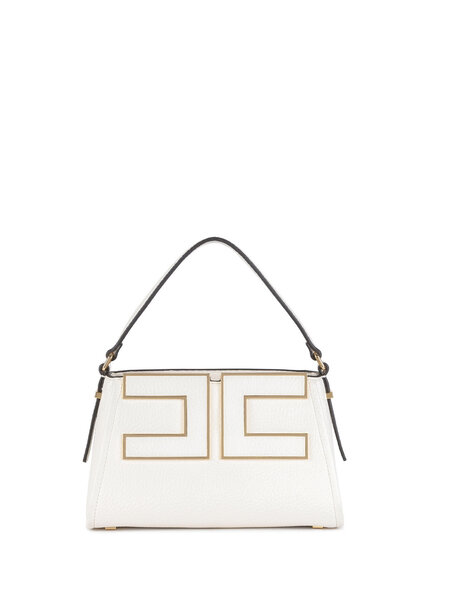 ELISABETTA FRANCHI Elisabetta Franchi small handbag / bag with logo in gold cream WHITE