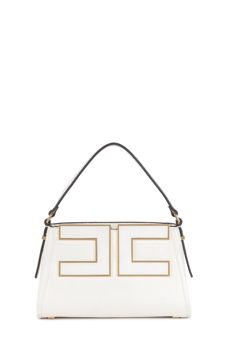 ELISABETTA FRANCHI Elisabetta Franchi small handbag / bag with logo in gold cream WHITE