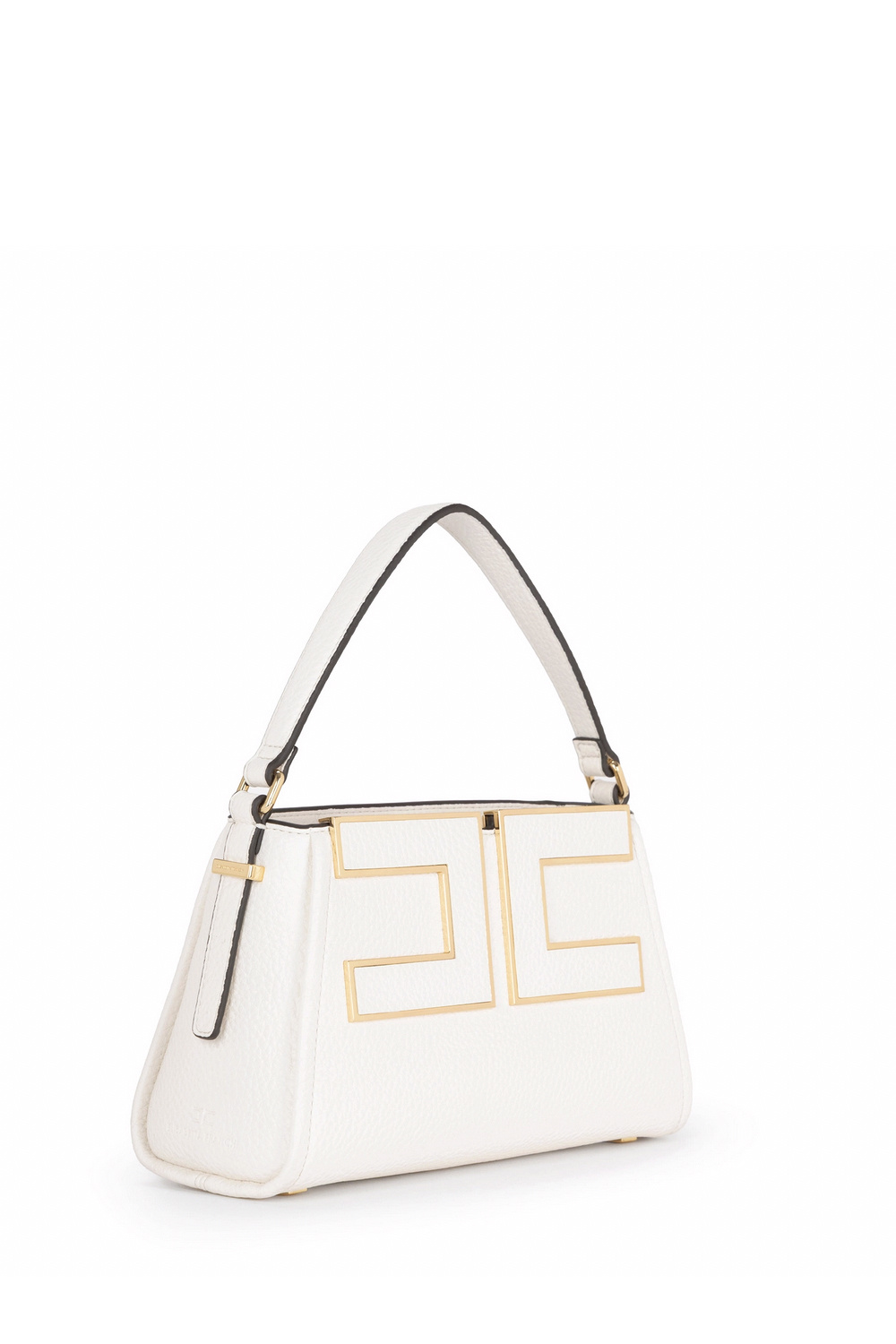 ELISABETTA FRANCHI Elisabetta Franchi small handbag / bag with logo in gold cream WHITE
