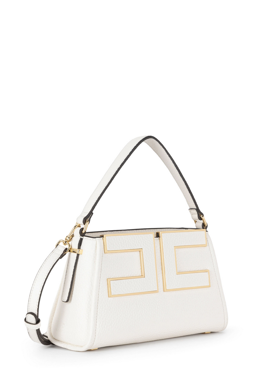 ELISABETTA FRANCHI Elisabetta Franchi small handbag / bag with logo in gold cream WHITE