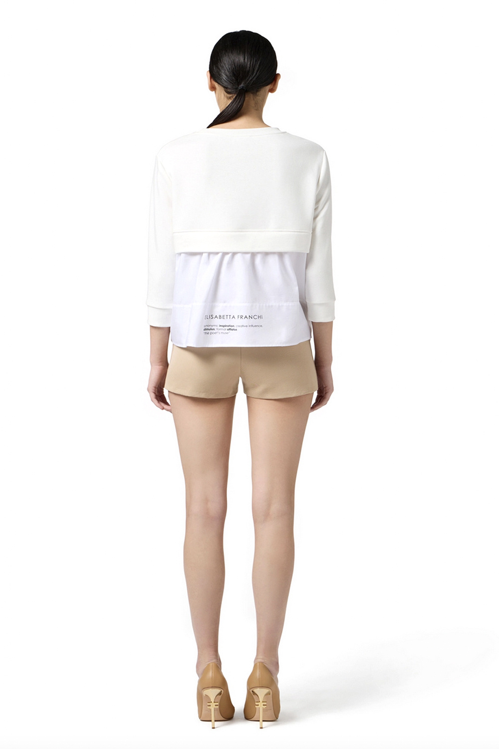 ELISABETTA FRANCHI Elisabetta Franchi knitted top with blouse with gold buttons ivory / Cream