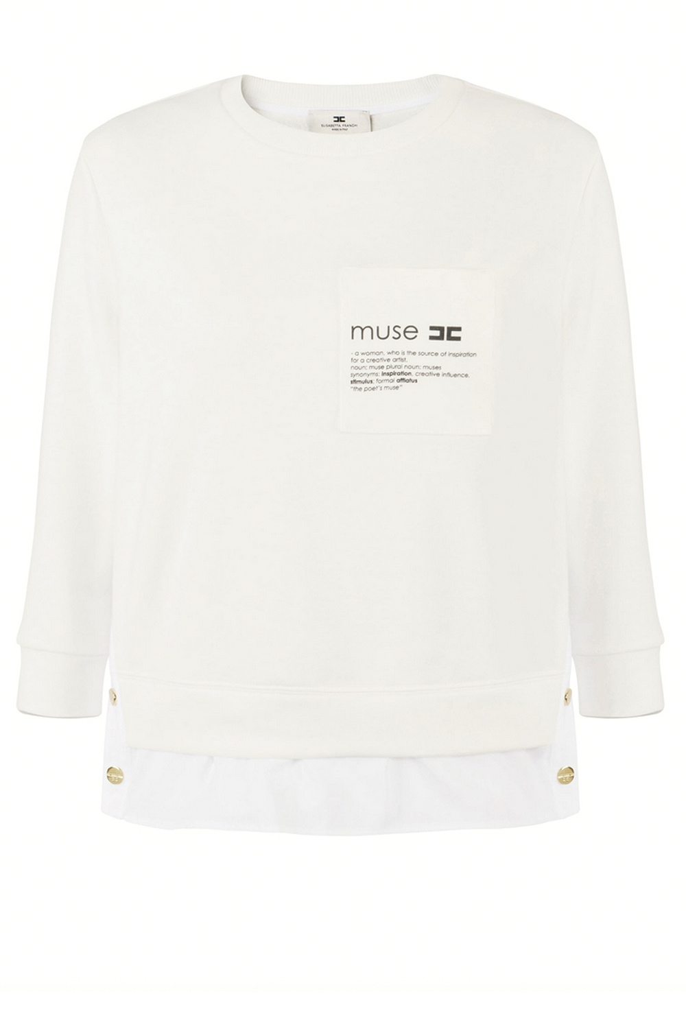 ELISABETTA FRANCHI Elisabetta Franchi knitted top with blouse with gold buttons ivory / Cream