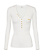 ELISABETTA FRANCHI Elisabetta Franchi geribte top met v hals en borstzakje en gouden details room WIT