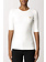ELISABETTA FRANCHI Elisabetta Franchi ribbed top with chest pocket and gold logo ivory / cream WHITE