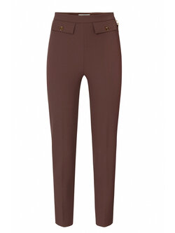 ELISABETTA FRANCHI Elisabetta Franchi trousers with straight/slightly tapered leg coffee / Brown