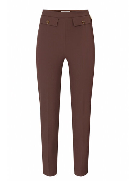 ELISABETTA FRANCHI Elisabetta Franchi pantalon met rechte / smallere broekspijp coffee / BRUIN
