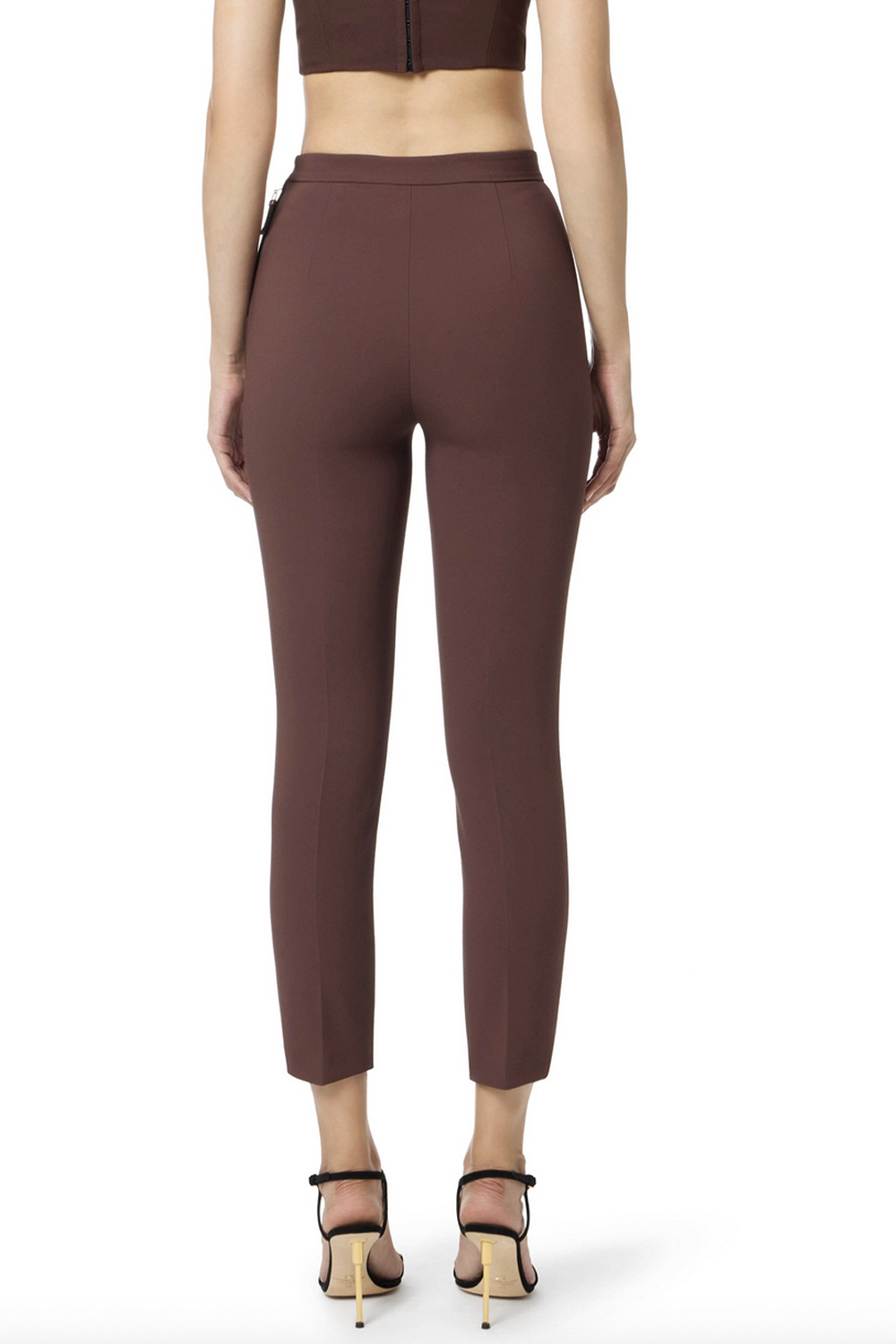ELISABETTA FRANCHI Elisabetta Franchi trousers with straight/slightly tapered leg coffee / Brown
