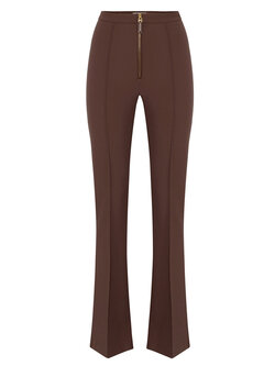 ELISABETTA FRANCHI Elisabetta Franchi flared trousers with front zip coffee / BROWN