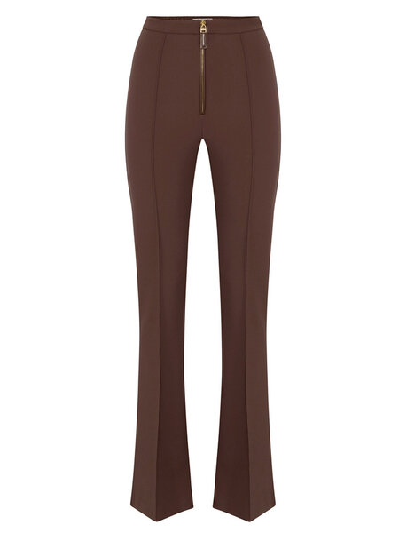 ELISABETTA FRANCHI Elisabetta Franchi flared trousers with front zip coffee / BROWN