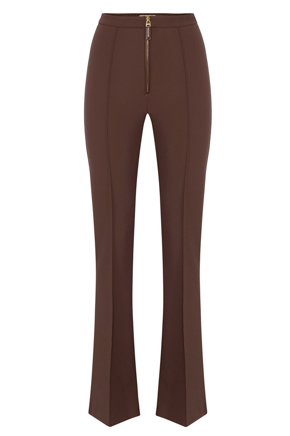 ELISABETTA FRANCHI Elisabetta Franchi flared trousers with front zip coffee / BROWN