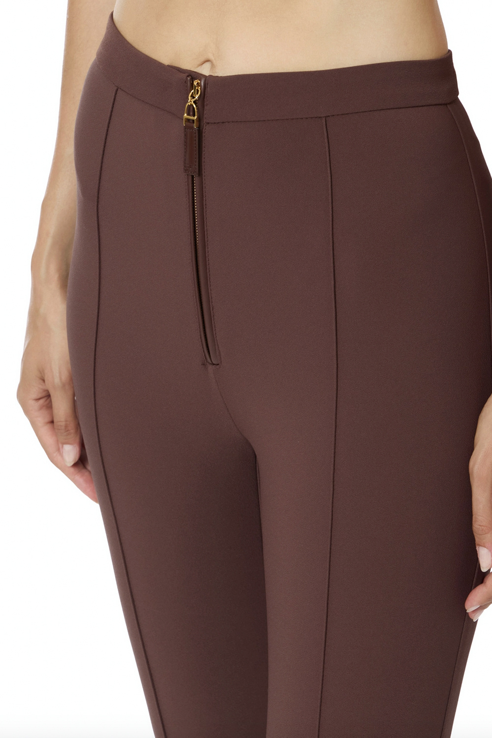 ELISABETTA FRANCHI Elisabetta Franchi flared trousers with front zip coffee / BROWN