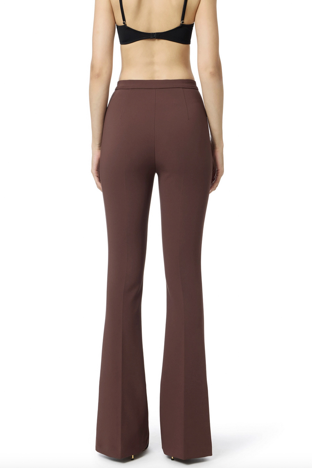 ELISABETTA FRANCHI Elisabetta Franchi flared trousers with front zip coffee / BROWN
