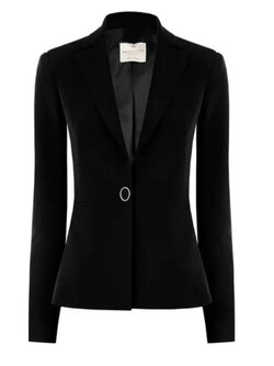 RINASCIMENTO Rinascimento blazer jacket / suit jacket with a button at the waist BLACK