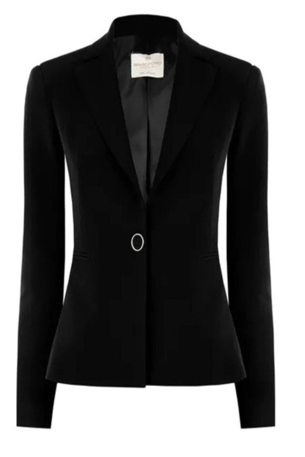 RINASCIMENTO Rinascimento blazer jacket / suit jacket with a button at the waist BLACK