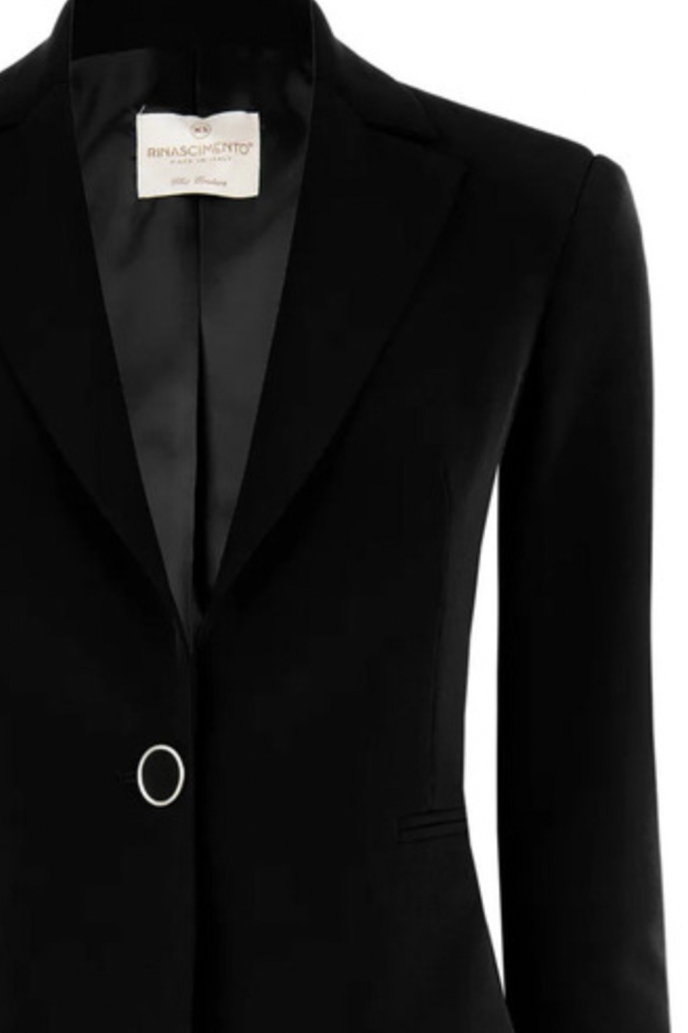 RINASCIMENTO Rinascimento blazer jacket / suit jacket with a button at the waist BLACK