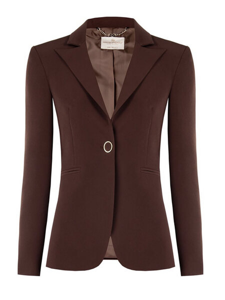RINASCIMENTO Rinascimento blazer jas met dubbele rij knopen chocoladebruin / BRUIN
