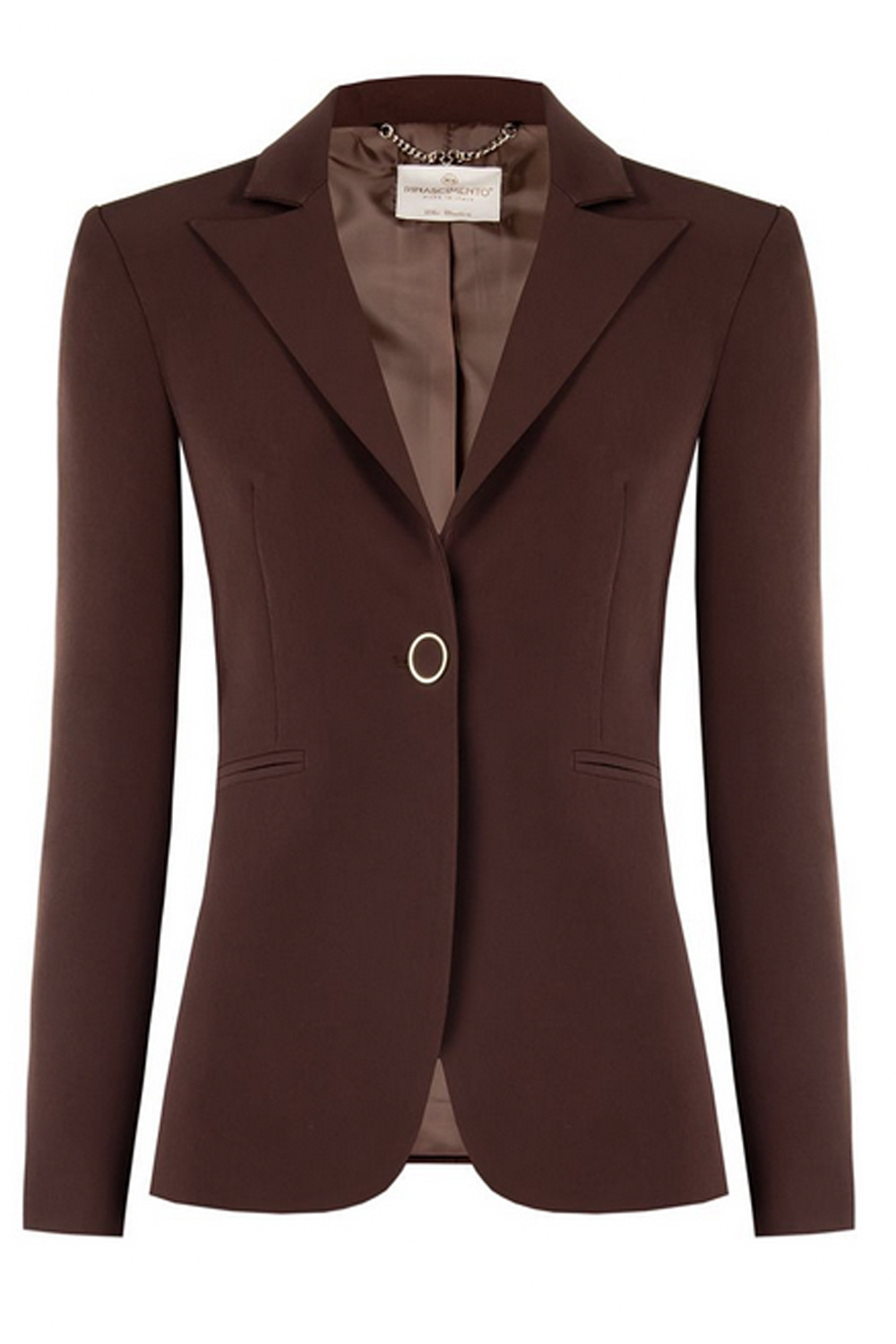 RINASCIMENTO Rinascimento blazer jacket with double row of buttons, chocolate brown / BROWN