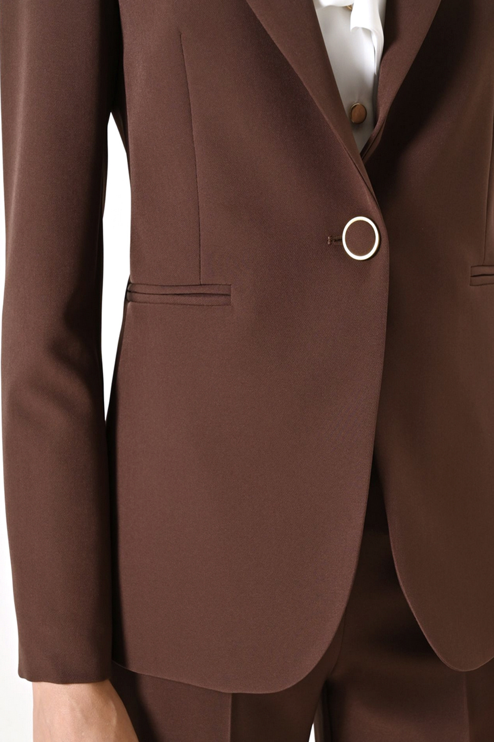 RINASCIMENTO Rinascimento blazer jacket with double row of buttons, chocolate brown / BROWN