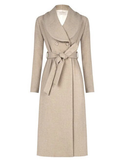 RINASCIMENTO Rinascimento long coat with double row of buttons BEIGE