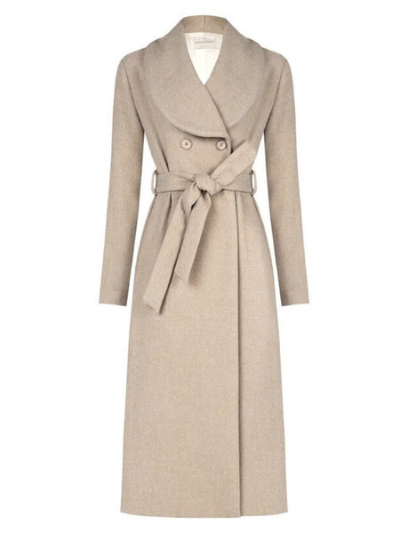 RINASCIMENTO Rinascimento long coat with double row of buttons BEIGE