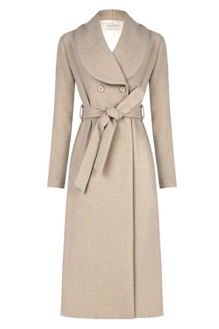 RINASCIMENTO Rinascimento lange manteljas met dubbele rij knopen BEIGE