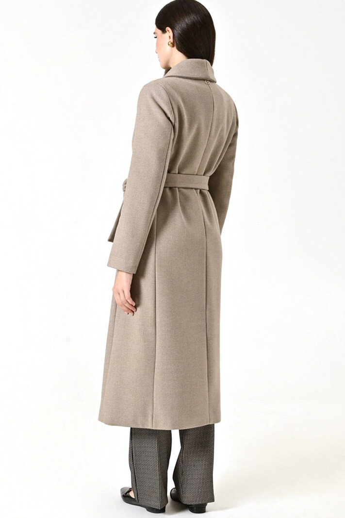 RINASCIMENTO Rinascimento lange manteljas met dubbele rij knopen BEIGE