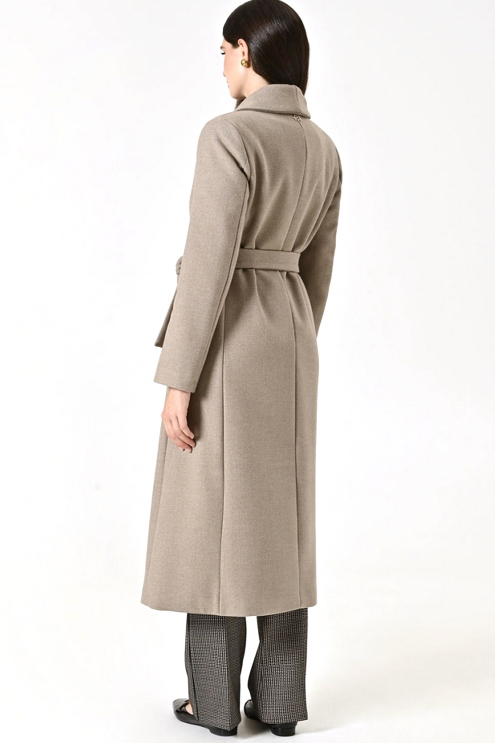 RINASCIMENTO Rinascimento long coat with double row of buttons BEIGE