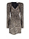 RINASCIMENTO Rinascimento glitter dress with V-neck and all-over sequins Gold / BROWN