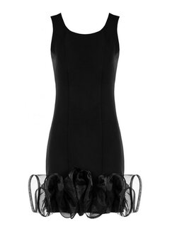 RINASCIMENTO Rinascimento cocktail/party dress with ruffles at the bottom BLACK