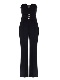 RINASCIMENTO Rinascimento Jumpsuit with gold button detail BLACK