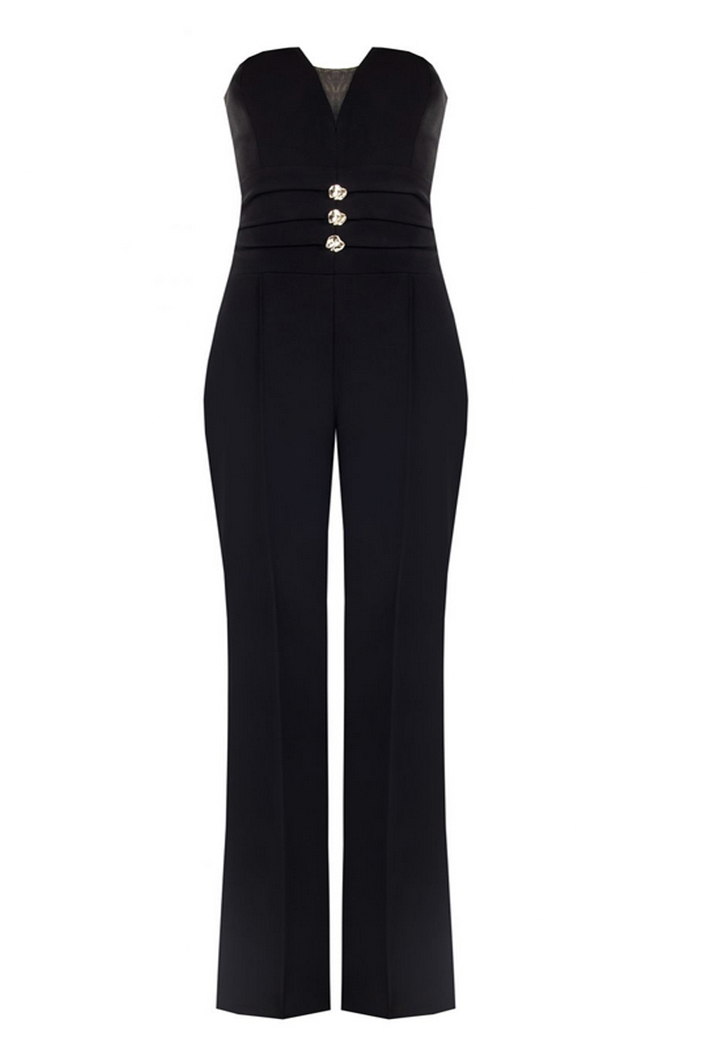 RINASCIMENTO Rinascimento Jumpsuit with gold button detail BLACK