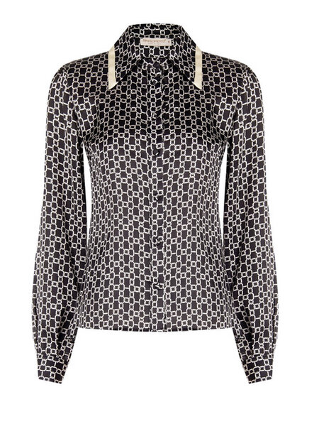 RINASCIMENTO Rinascimento blouse satin look in kettingprint beige / ZWART