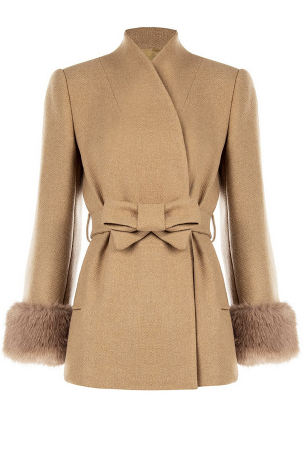 RINASCIMENTO Rinascimento coat with faux fur / imitation fur Beige / Camel