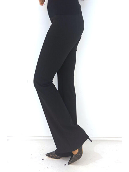 RINASCIMENTO Rinascimento flared trousers in stretch fabric BLACK