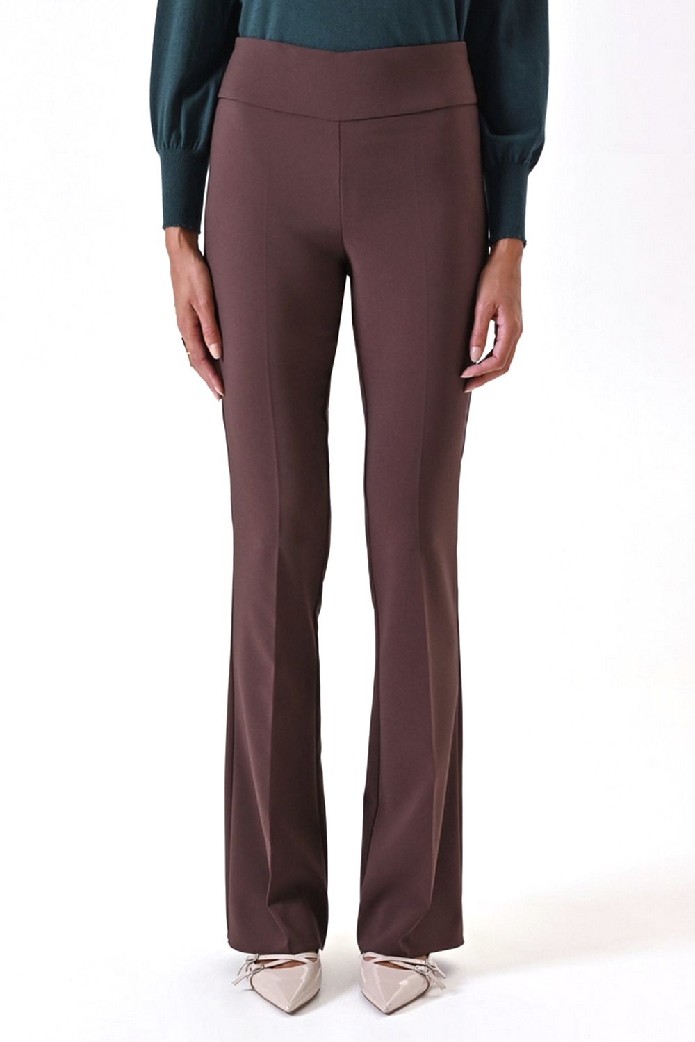 RINASCIMENTO Rinascimento flared trousers / pants chocolate brown / BROWN