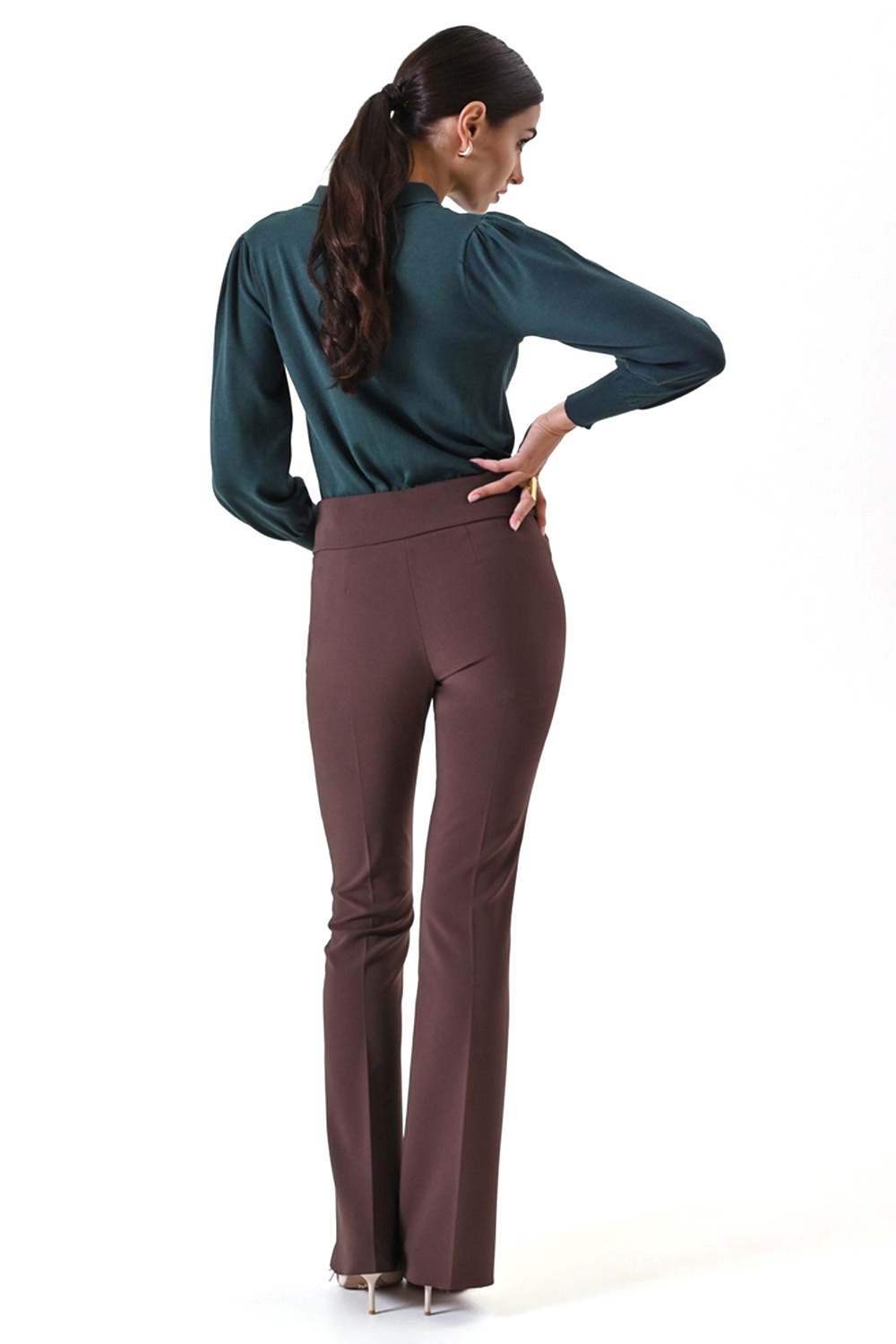 RINASCIMENTO Rinascimento flared trousers / pants chocolate brown / BROWN