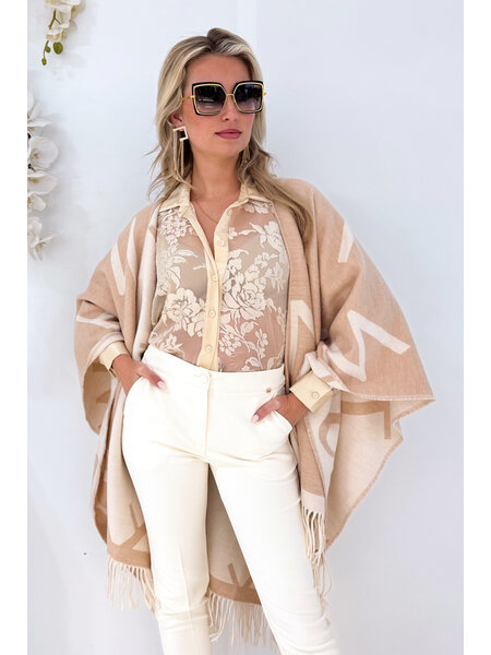 RINASCIMENTO Rinascimento transparent blouse with floral print asymmetrical cream White / Cream