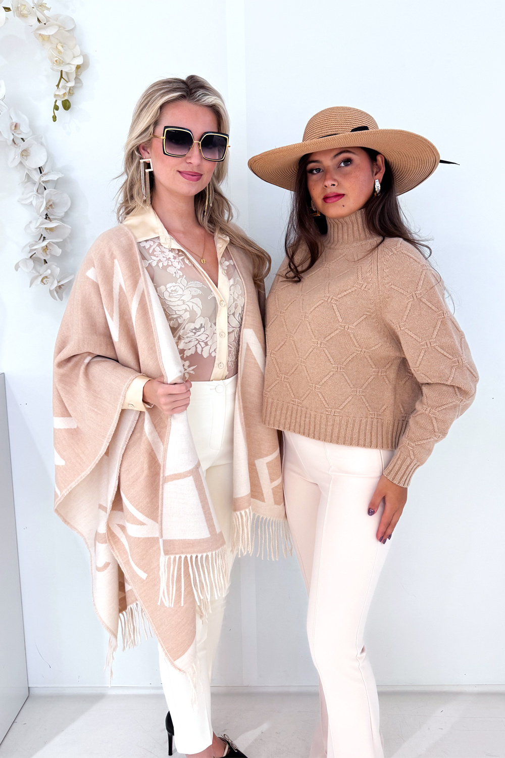 RINASCIMENTO Rinascimento transparent blouse with floral print asymmetrical cream White / Cream