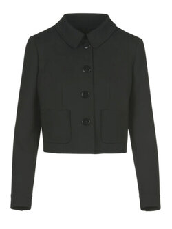 LUISA SPAGNOLI Luisa Spagnoli Sagri korte jas / blazer met zwarte lak knopen ZWART