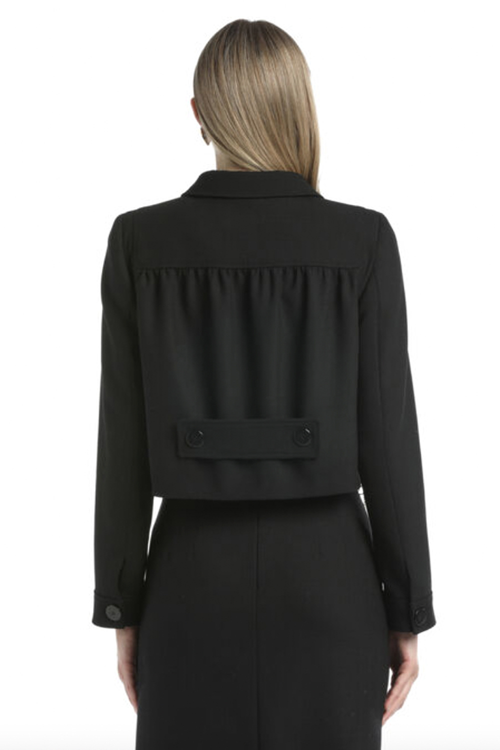 LUISA SPAGNOLI Luisa Spagnoli Sagri korte jas / blazer met zwarte lak knopen ZWART