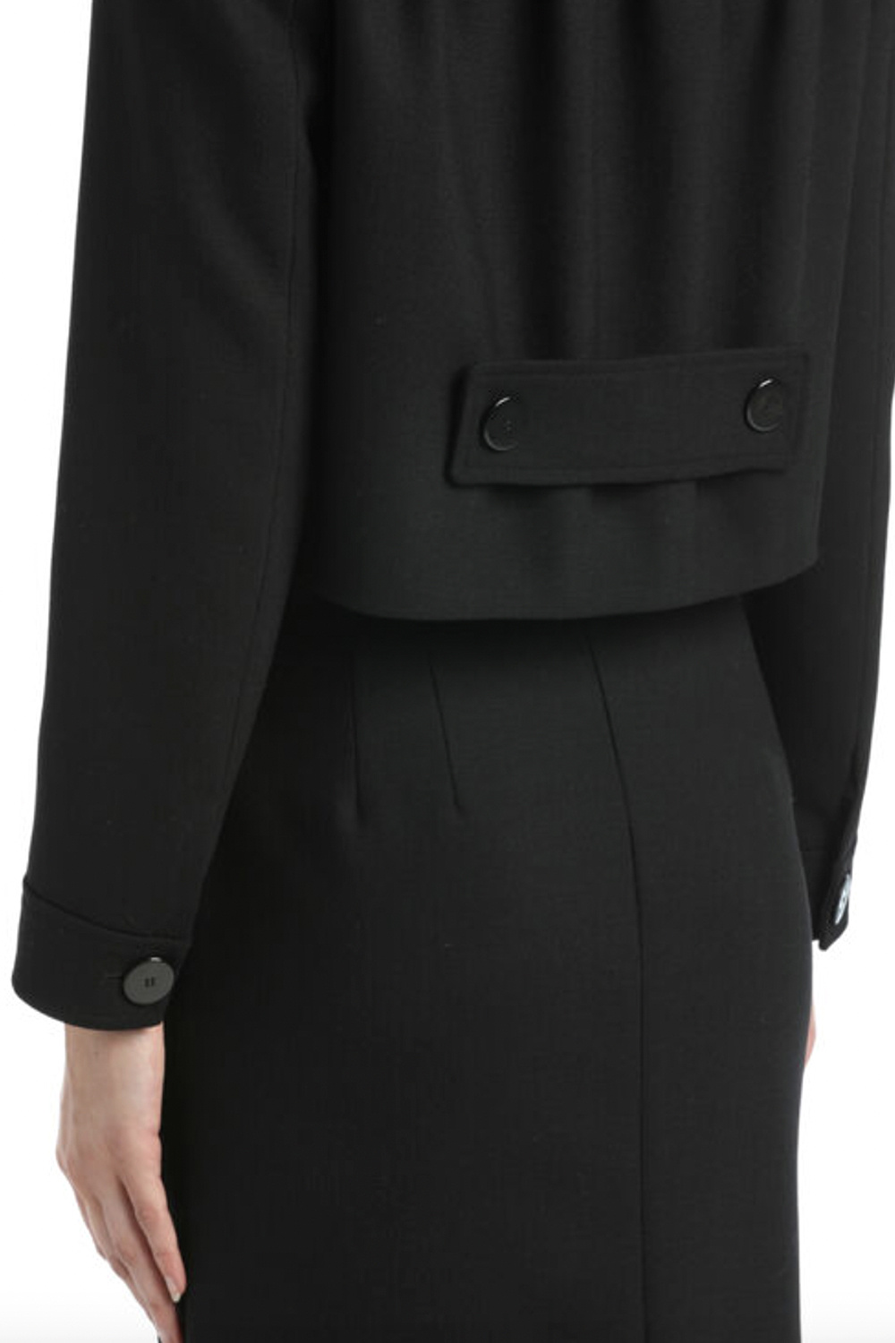 LUISA SPAGNOLI Luisa Spagnoli Sagri korte jas / blazer met zwarte lak knopen ZWART