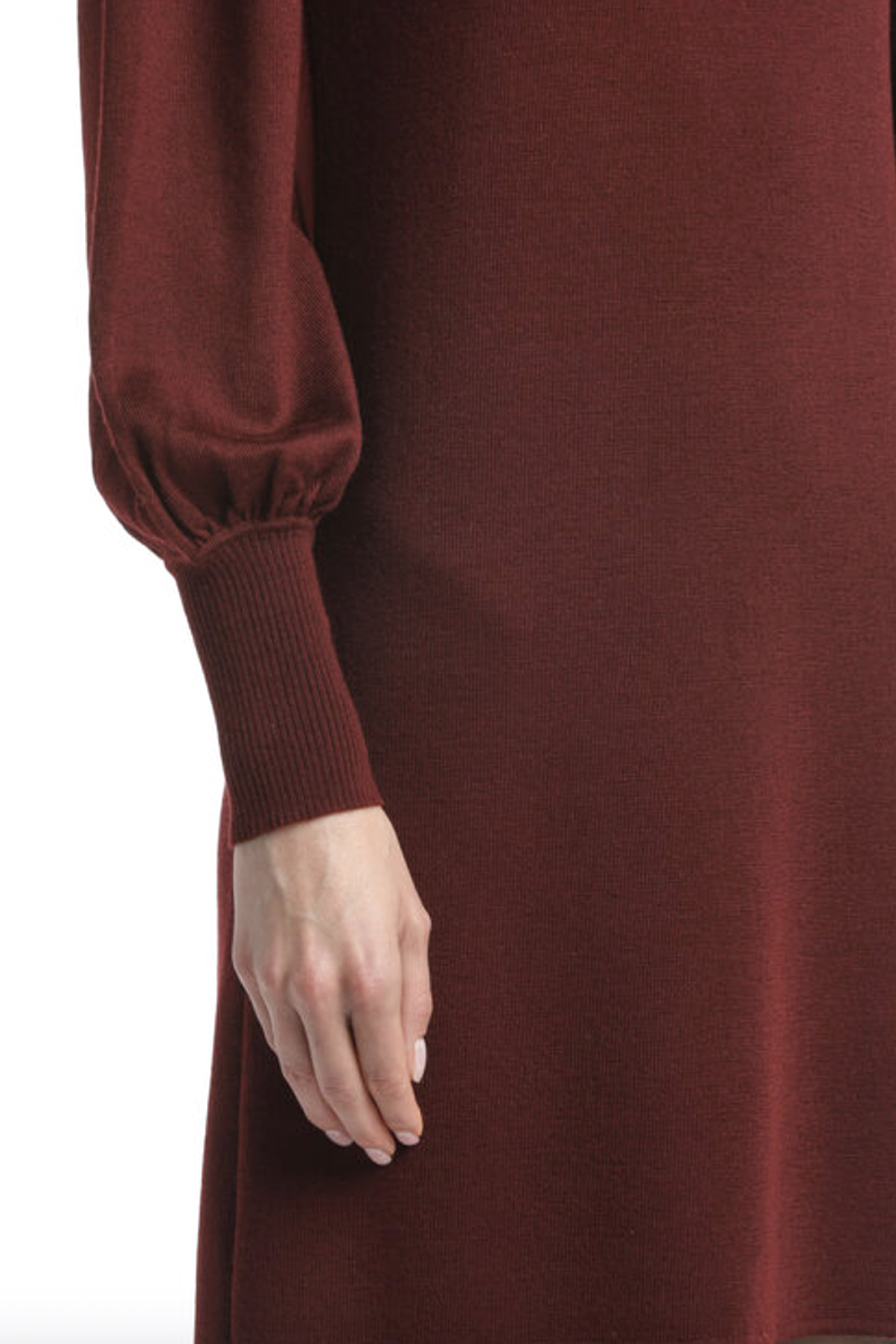 LUISA SPAGNOLI Luisa Spagnoli Moduno jurk met pofmouw en knopen diep ROOD