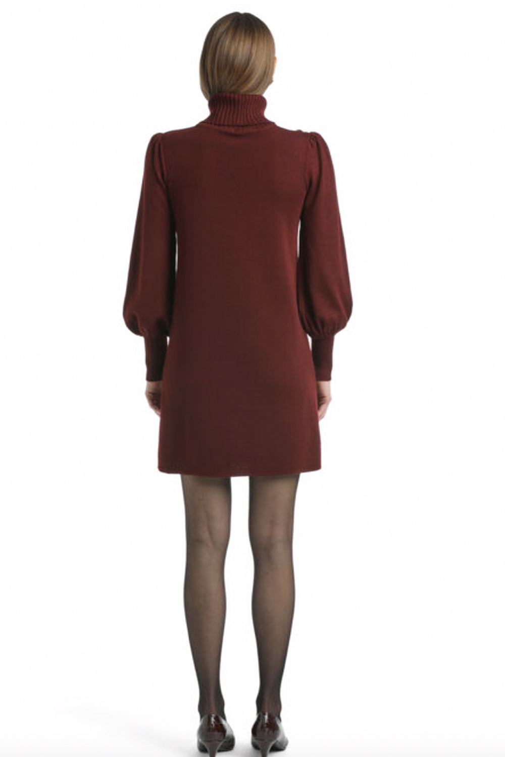 LUISA SPAGNOLI Luisa Spagnoli Moduno jurk met pofmouw en knopen diep ROOD